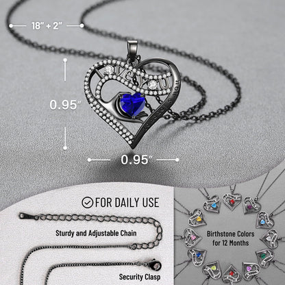 Leafael Gift Necklaces for Women, Heart in Hand I Love You Birthstone Crystal, Birthday Anniversary Jewelry for Wife Girlfriend Mom, Rose Gold and Gun Metal Plated , 18" + 2" Chain