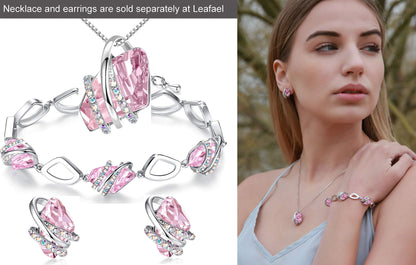 Leafael Wish Stone Link Charm Bracelet with Birthstone Crystals, Rose Gold Plated or Silver-Tone, 7"+2"